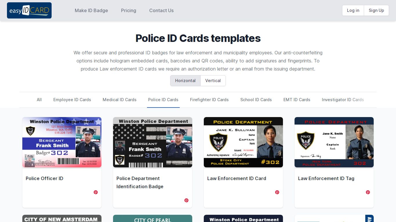 Police ID Cards | Make Custom Police ID Cards using our FREE ID Card ...